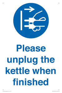 Please unplug the kettle when finished